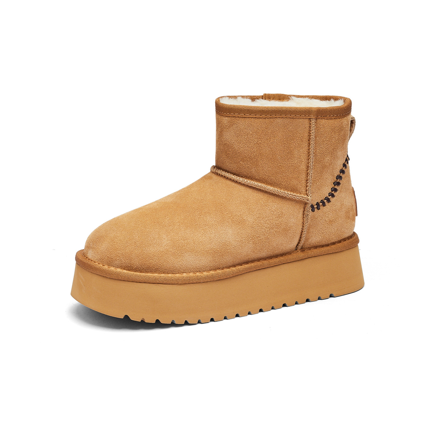 Botas de nieve de fondo grueso para mujeres 2025 nuevas botas de invierno de algodón de pan grueso botas de lana casuales
