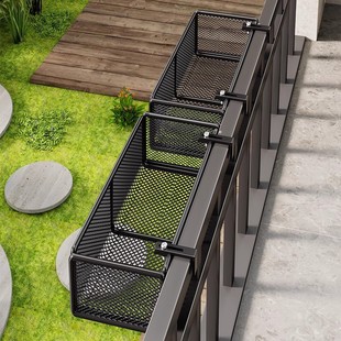 Wrought Iron Railing Guardrail Balcony Flower Stand Hanging Flower Pot Rack Green Radish Succulent Hanging Orchid Flower Rack Window Sill Storage Rack