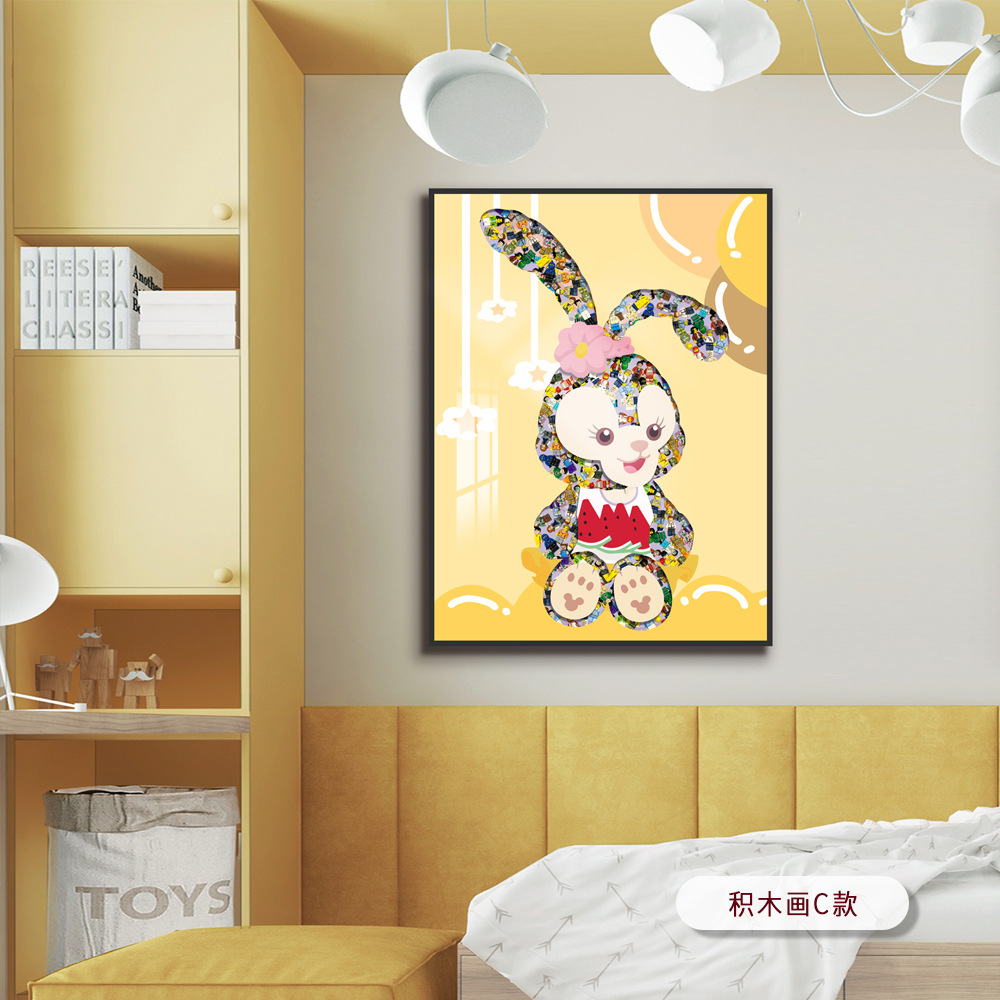 Bloques de construcción Pintura decorativa Estrella de dibujos animados Daitu Anime Sala de estar Entrada Pasillo Pasillo Pintura mural Habitación de los niños Pintura colgante junto a la cama