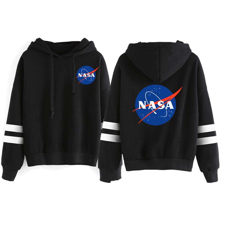 NASA NASA Space Printing Hooded Sweater Men's and Women's Spring and Autumn Casual Sports Hooded fleece-lined Top