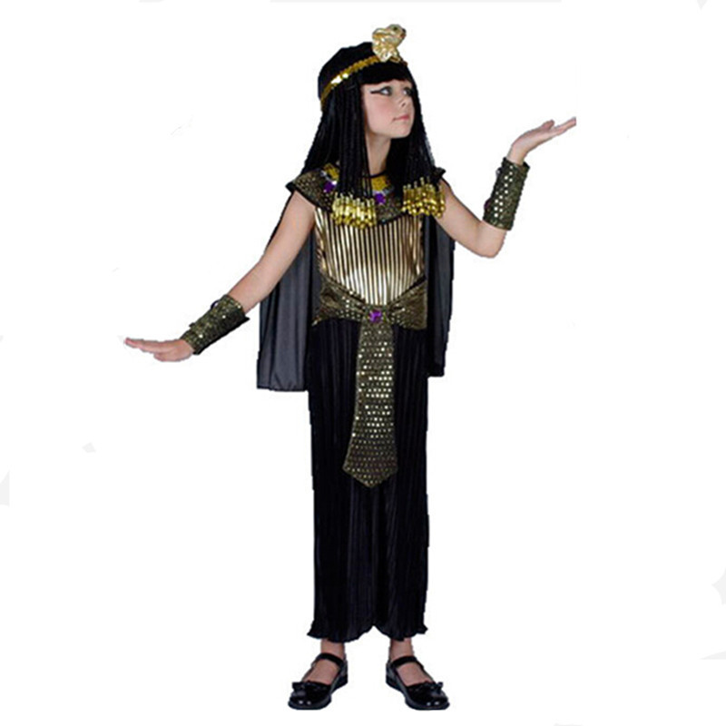 Halloween de los niños del faraón egipcio ropa Cleopatra traje de padre-niño traje antiguo griego Príncipe princesa traje
