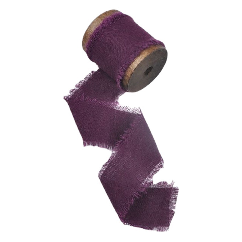 Algodón y lino deshilachado borde deshilachado con bricolaje boda tarjeta de felicitación ramo decorativo borde deshilachado borla cinta 4cm rollo tira de tela hecha a mano