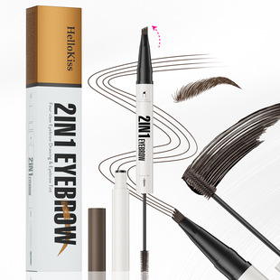 Hellokiss Two-In-One Waterproof, Sweat-Resistant and Non-Smudged Multi-Color Eyebrow Cream Natural Bifurcated Liquid Wild Eyebrow Pencil