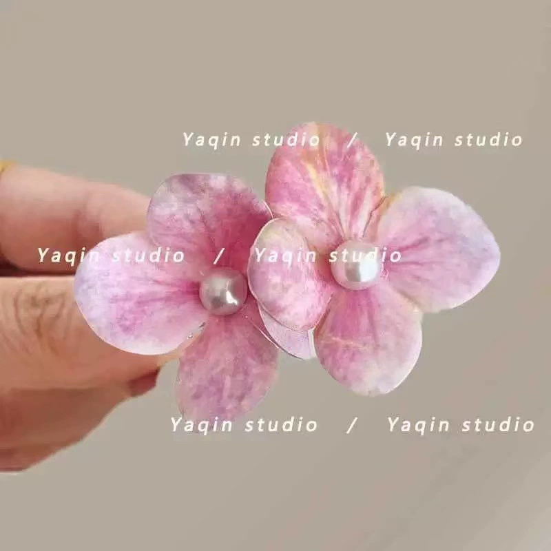 Hairgrip floral clips, princess French-style phalaenopsis & plumeria, multi-size duckbill & pins
