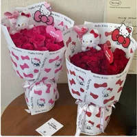 Hello Kitty Интернет-знаменитость бумажная закуска кукла подарок цветочная упаковочная бумага букет упаковка цветок ручной работы DIY цветочный материал