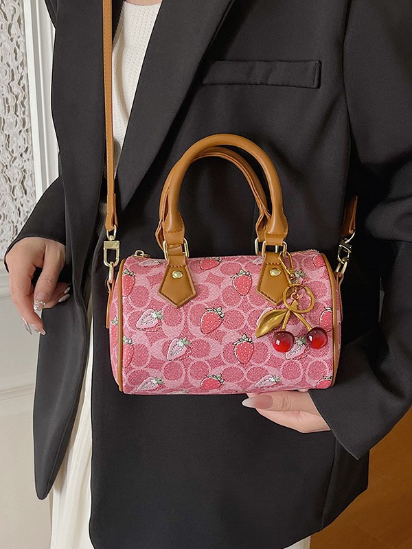 2026 primavera nueva moda impresión mochila retro nicho de diseño portátil bolsas de almohada de Boston mujeres