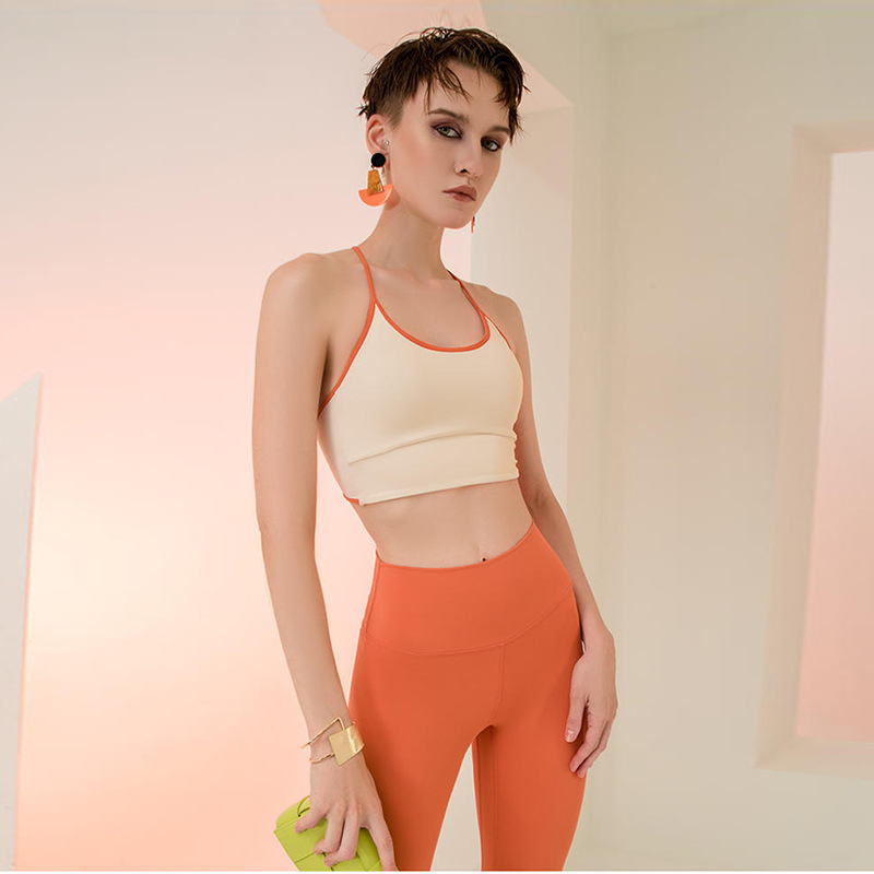 London professional yoga clothes vest pants two-piece set women's fashion high-end beauty back camisole top fitness suit