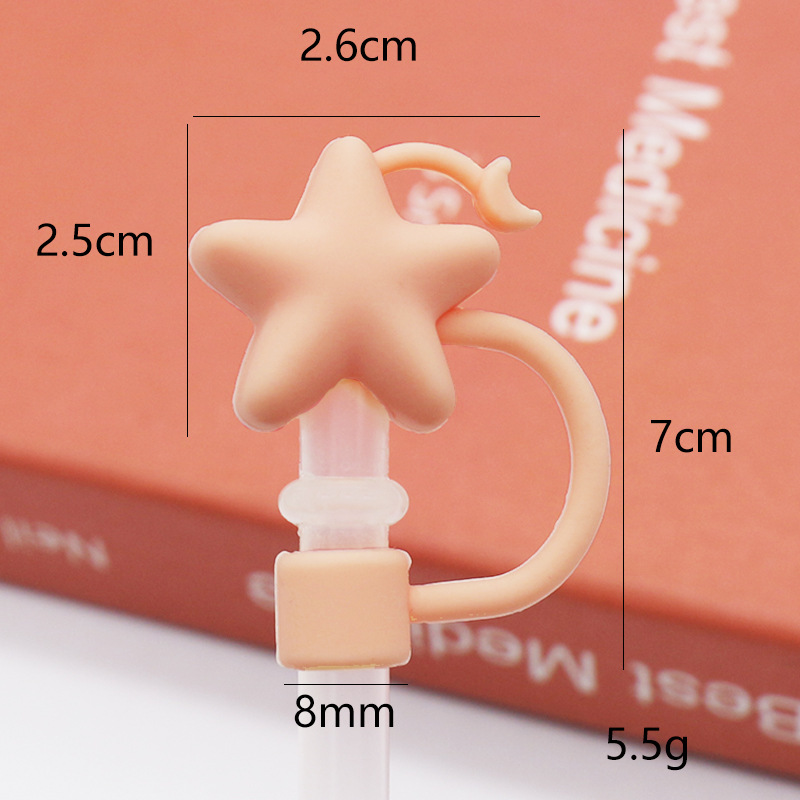 Nueva tapa de pajita de silicona 8-10mm linda muñeca de flores tapa a prueba de polvo se puede reciclar cubierta de pajita transfronteriza