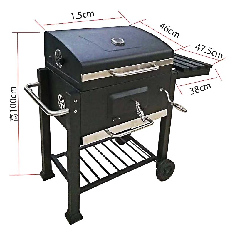 Soy una fábrica de barbacoa patio al aire libre gran protección del medio ambiente cuadrado barbacoa horno gran capacidad tapada horno