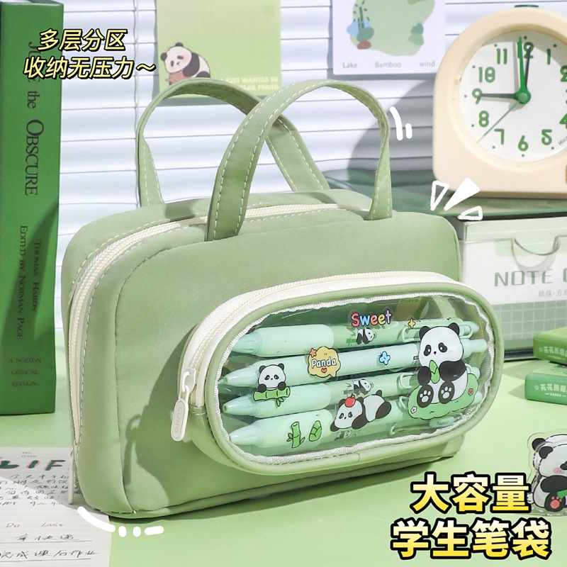 Bolsa de bolígrafo de gran capacidad portátil multifuncional bolsa de maquillaje en blanco bolsa de almacenamiento de estudiantes simple bolsa de dolor bolsa de mano al por mayor