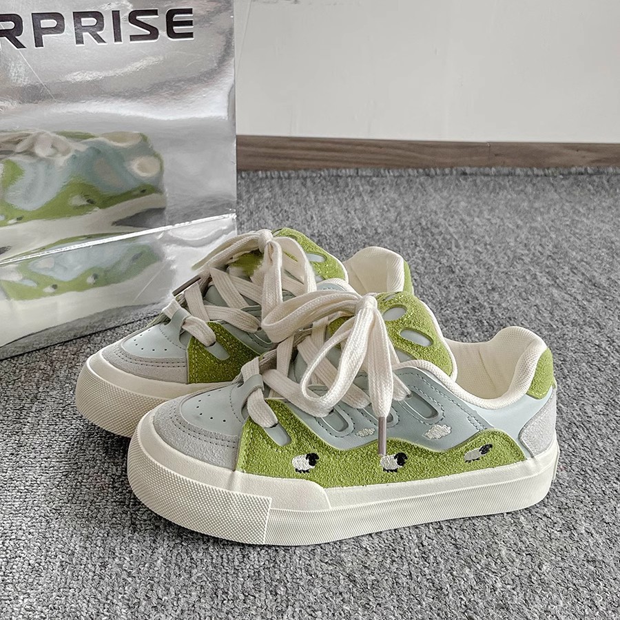 复古小众鞋子休闲板鞋厚底小白鞋女款2025春季新款百搭运动面包鞋