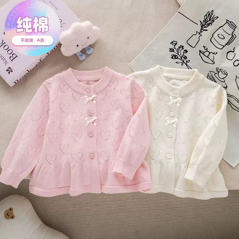 2025跨境新款秋冬女童韩式毛衣婴儿宝宝上衣外套针织开衫定制批发