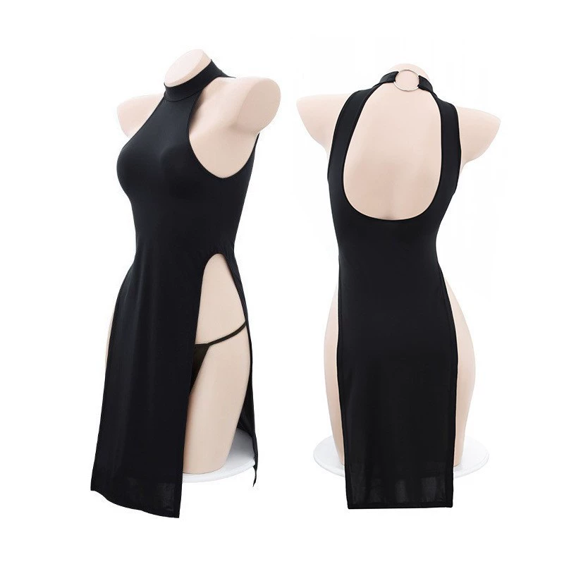 Пижамно-майка из шелка под юбку-кимоно, сексуальное әз cheongsam, плюс-сайз, высокий пояс