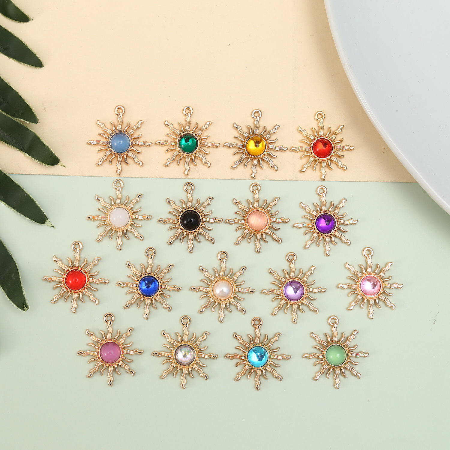 Gu Meng Baroque Water Transparent Color Series Gemstone Sunflower Alloy Accessories DIY Jewelry Earrings Bracelet Accessories