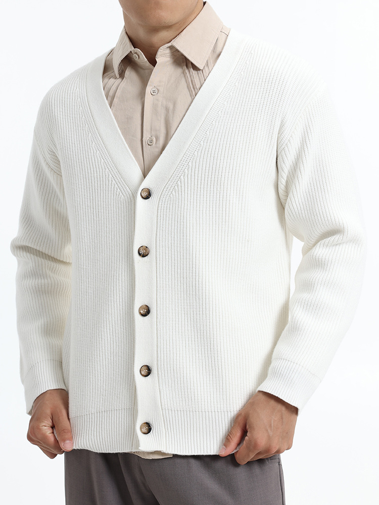 Hombres botón de viento perezoso jersey de punto Cardigan chaqueta de hombre otoño y invierno estilo coreano casual suéter holgado versátil