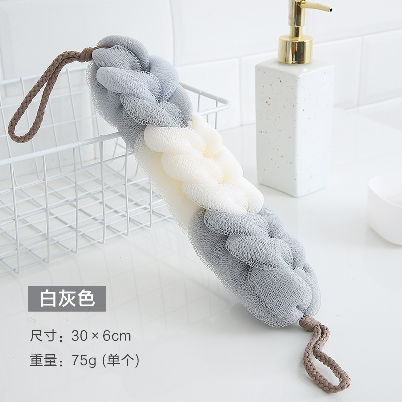 Nuevas toallas de baño largas tirando de toallas de espalda para adultos toallas de espuma de bola de baño al por mayor