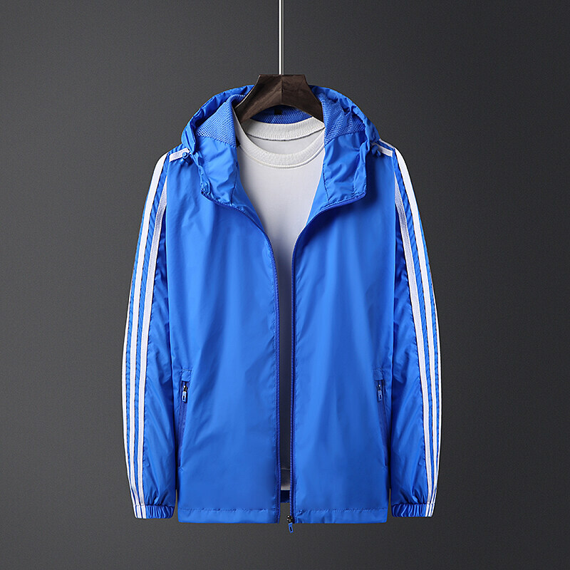 Primavera y otoño chaqueta deportiva para niños chaqueta delgada pare-vientos chaqueta con capuchón joven chaqueta casual protector solar ropa transpirable de comercio exterior