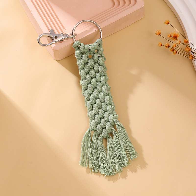 Braid Design 1 Piece Vacation Classic Style Solid Color Cotton Rope Braid Keychain