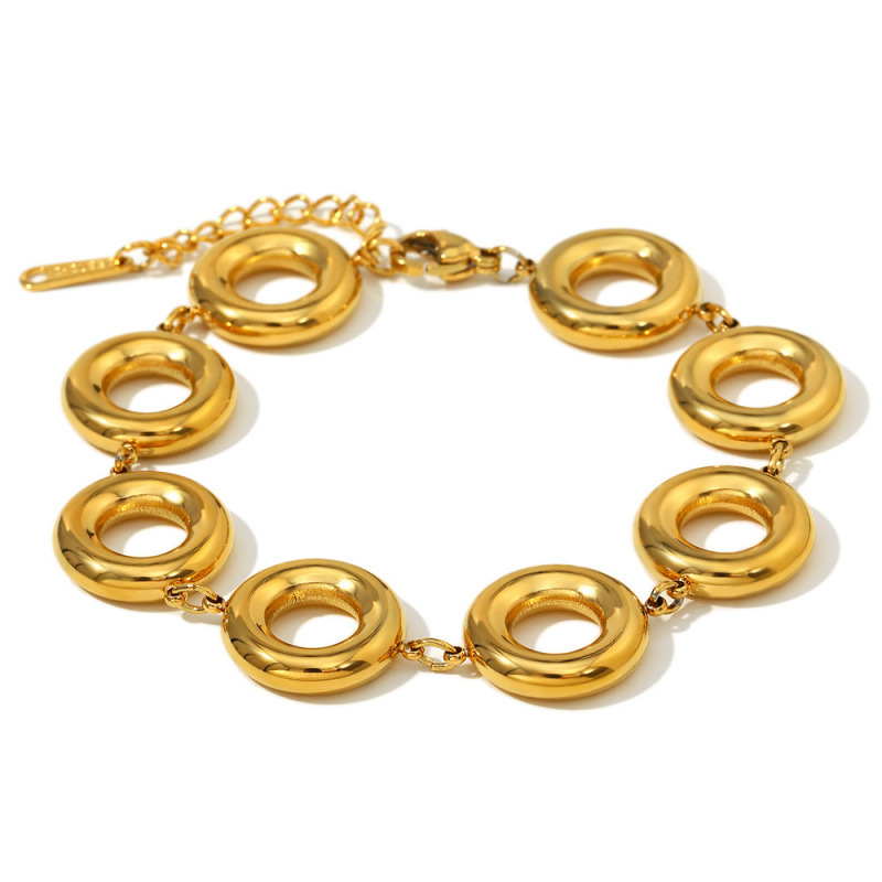 솔리드 링 팔찌 - 골드