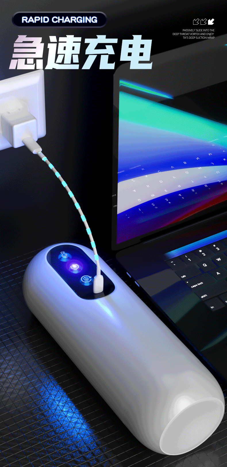 Electric Clip-On Aircraft Cup for Men, Automatic Telescopic Heating Male Masturbator — detail image 25