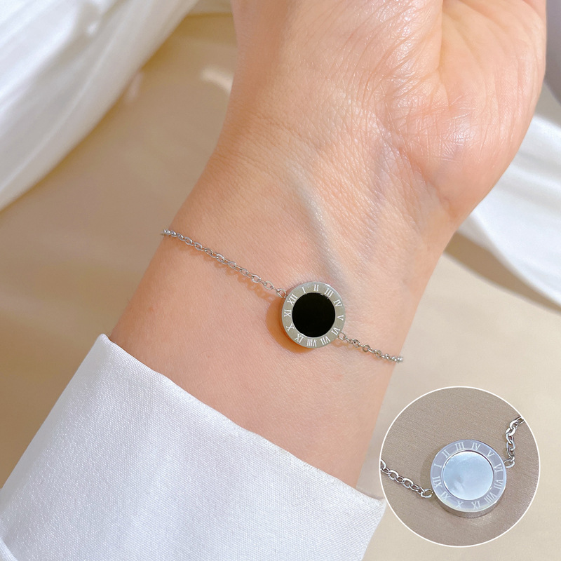 [Full body titanium steel] East Gate Furnace Gold Electroplating Personalized Roman Fritillaria Bracelet Female Netizen_voghion.com