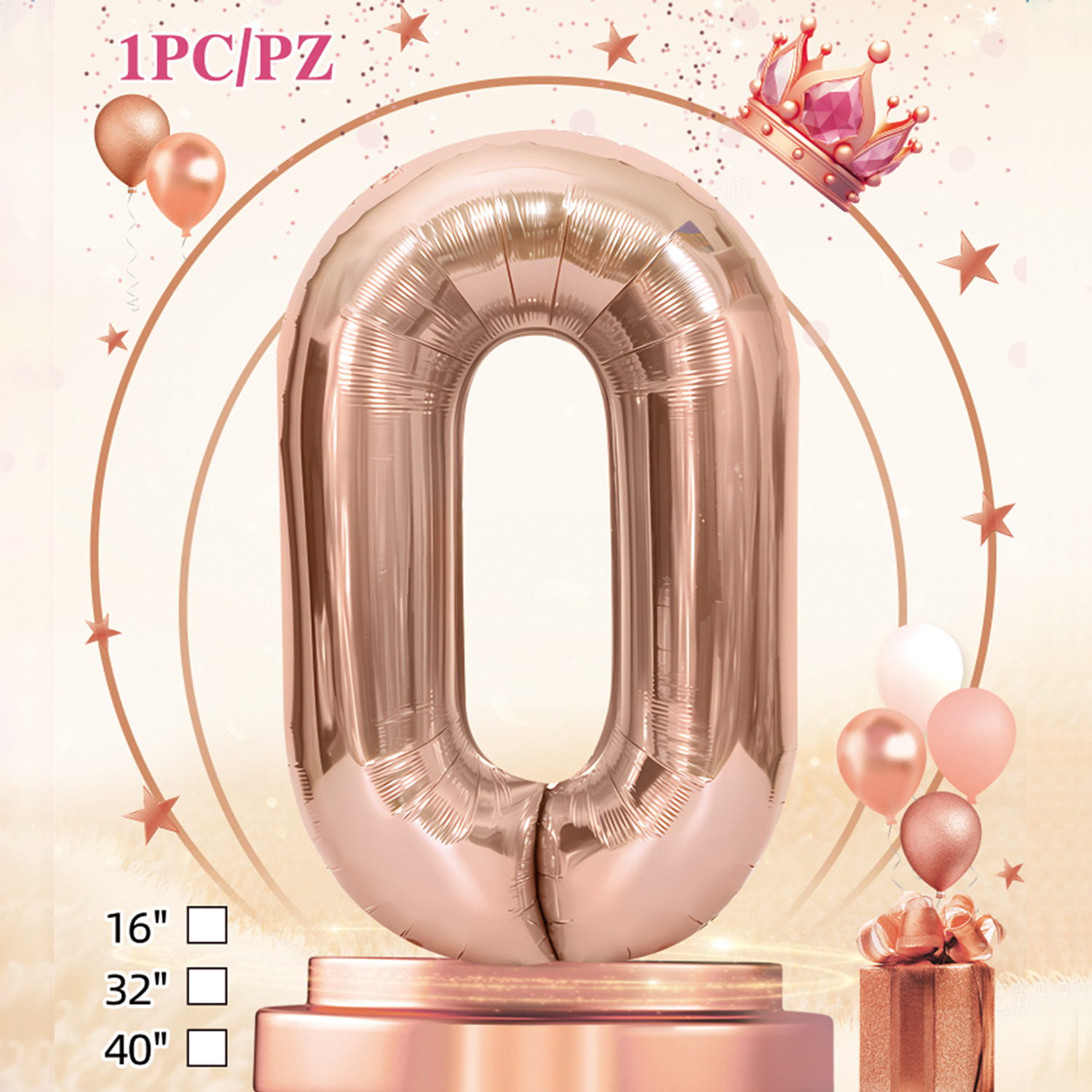 Embalaje de tarjeta de papel independiente digital de cumpleaños impreso en blanco de 32 pulgadas, decoración de fiesta de la versión estadounidense, película de aluminio, decoración de globos de papel de aluminio