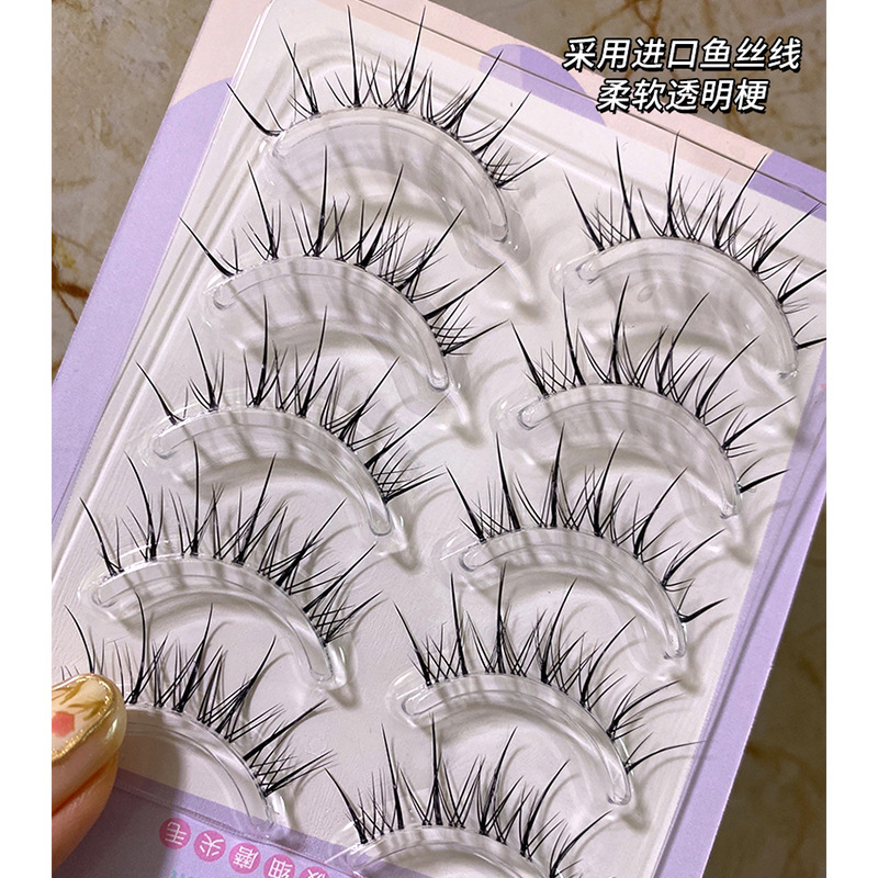 Lindo de la pestaña Shangpin M08 pestañas postizas naturales una sola pieza entero pequeño diablo injerto transparente duro tallo pestañas al por mayor