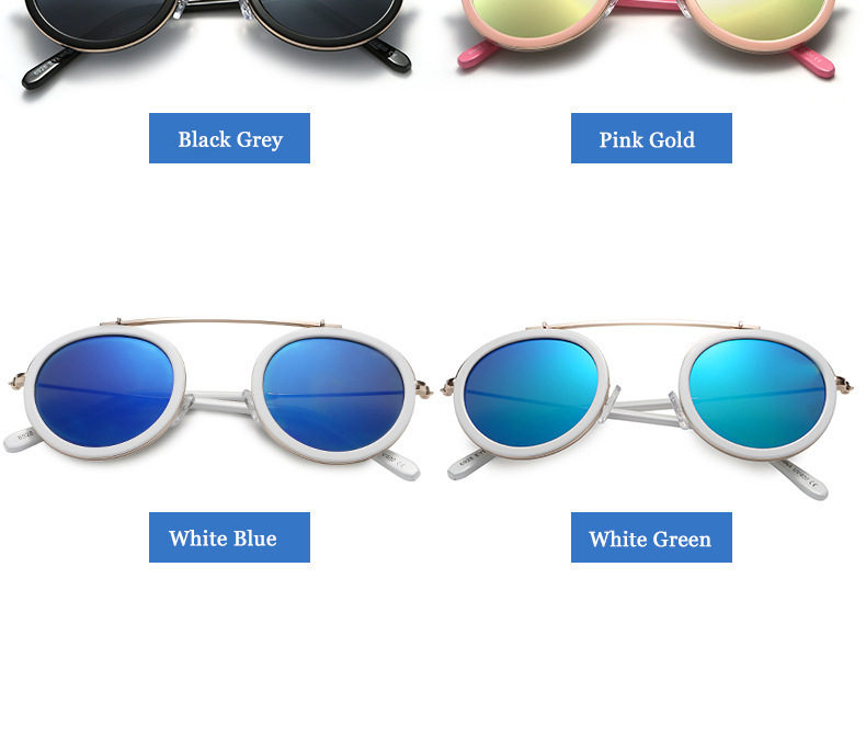 2023 neue Mode runde Rahmen Brille Männer und Frauen Retro koreanische Sonnenbrille Anti-Ultraviolett UV400 – Detail 4