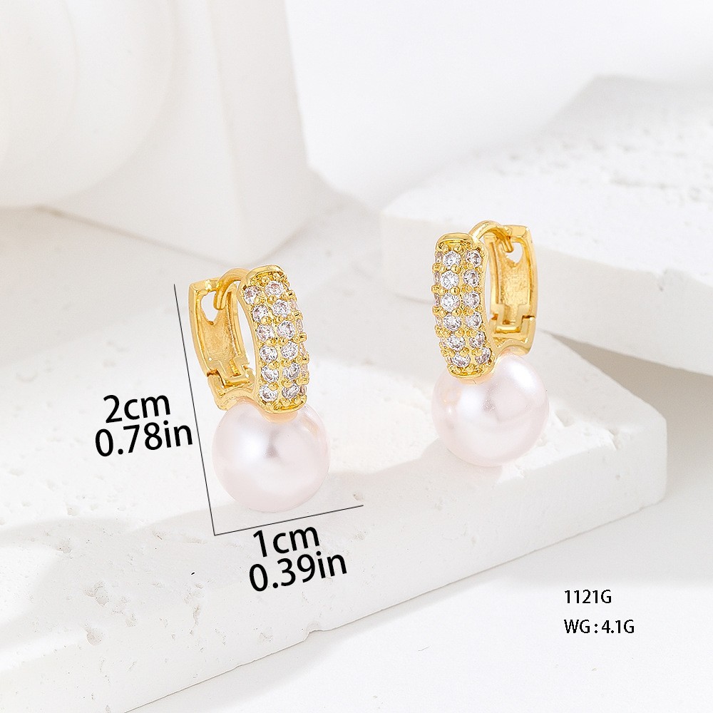 Wheat Ear Stud Earrings with Zircon, High-End Light Luxury Versatile Sweet Earrings for Women detail image 7