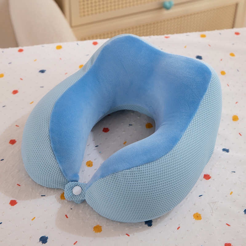 Manufacturer U-Shaped Memory Foam Slow Rebound Nap Support Travel Neck U Pillow With Logo Printed Waffle Camel Hump_voghion.com