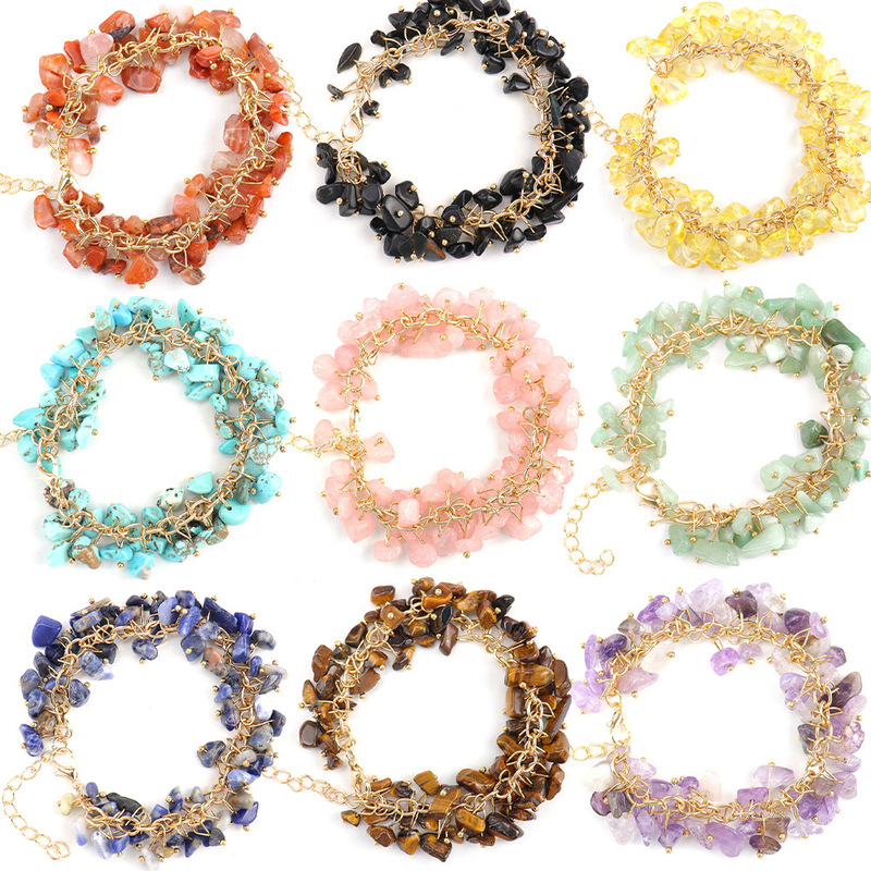 Amazon New Bohemian Natural Stone Crystal Bracelet Fashion All-match Bracelet Multicolor Bracelet B37