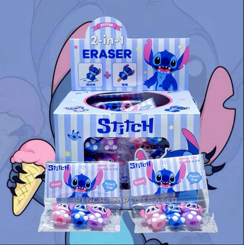 cute blue elf pencil cap eraser new pencil protective cap elementary school student study stationery small gift