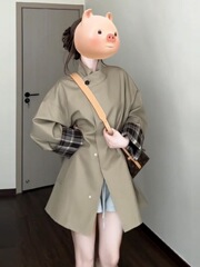 卡其色风衣外套女小个子2025新款初秋设计感超好看英伦风短款大衣