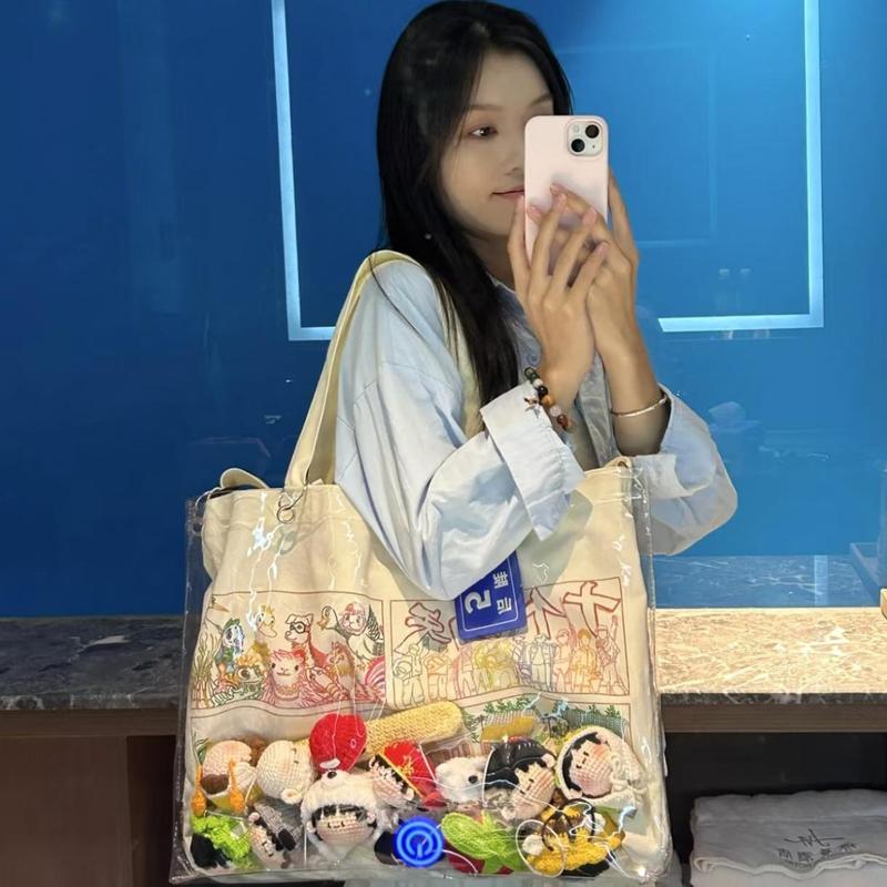 十个勤天帆布包创意种地吧周边女生小众痛包旅行手提包挂件后陡门|undefined