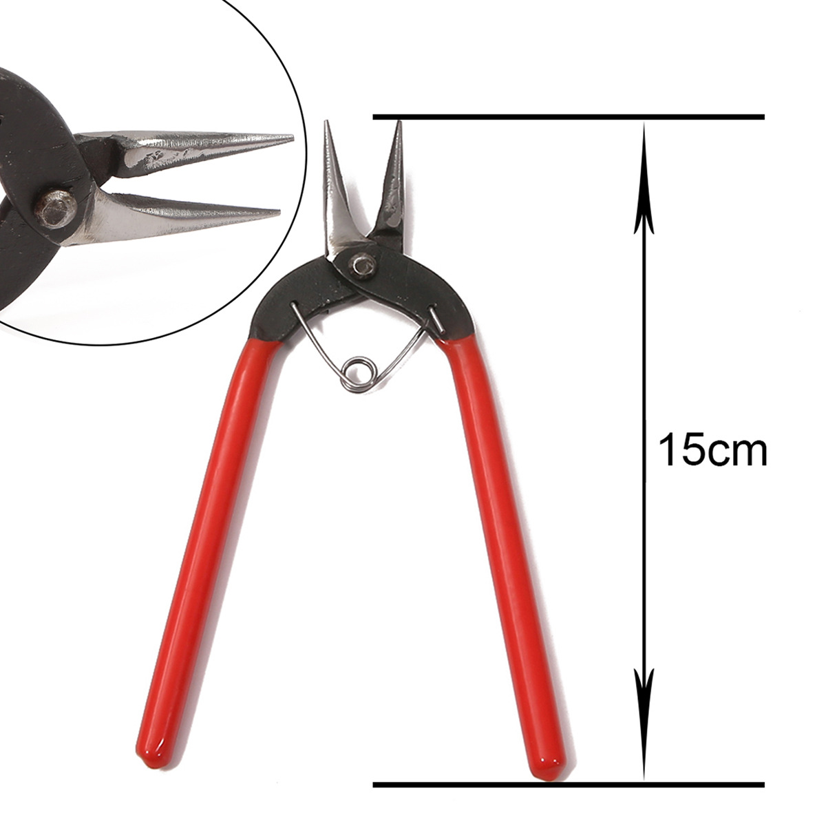 Red handle long handle double round tongs