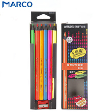 Marco 6 Colors Fluorescent Colored Pencils Triangle Drawing