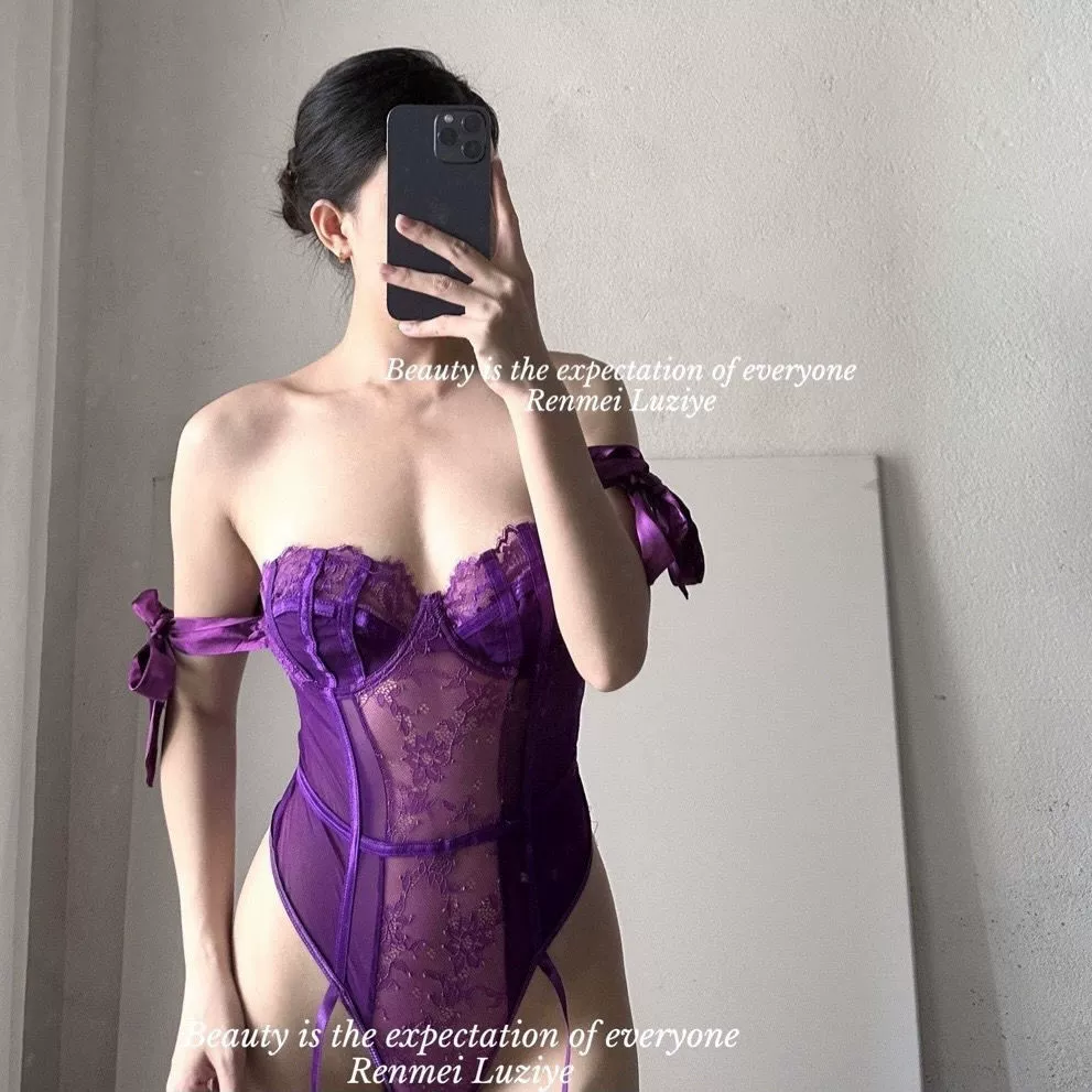 RenmeiLuziye [Утопия] Высокие кружева, шелковые сексуальные, чистые ветры, комбинезон для женщин
