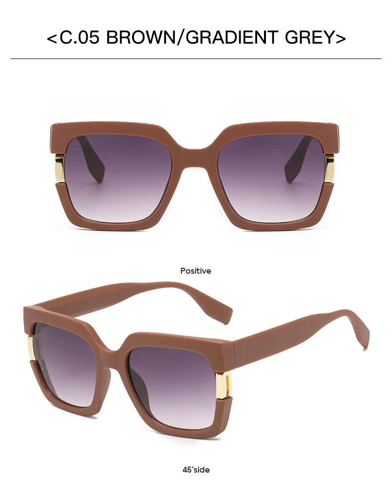 60g Weight Full Frame Glasses Structure Sunglasses Classification PC, UV400 Protection Lens Material Square Glasses Style Outdoor, Travel Occasion Solid Color Pattern All Seasons Season Women's Gender Simple Style, Classic Style Style Simple Style Classic Style Solid Color PC UV400 Protection Square Full Frame Women's Sunglasses 18