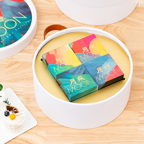  Round 8-petal Mid-Autumn Mooncake Packaging Box High-end 100g Egg Yolk Pastry Ice Skin Gift Box Empty Gift Box