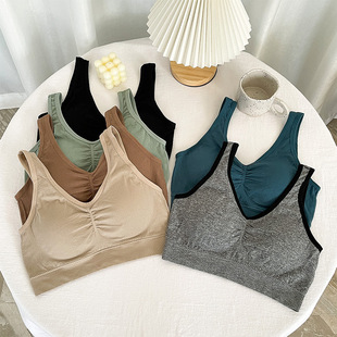 plus size Casual Simple Underwear Women's Latex Sense Fixed Cup Tube Top Base Vest Middle-aged and Elderly Wrapped Bra Women