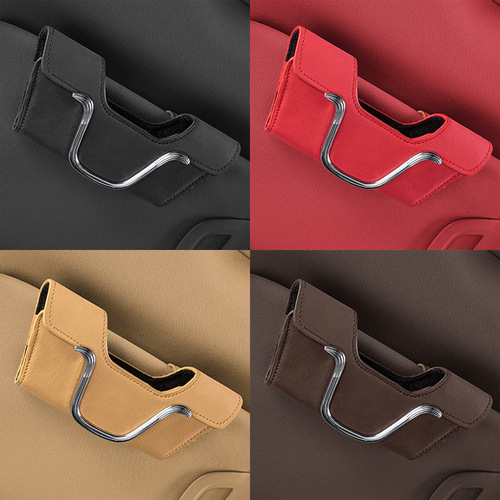 New car mount sunglasses case sun shade sunglass clip car interior glasses holder travel sunglass organizer cross-border use
