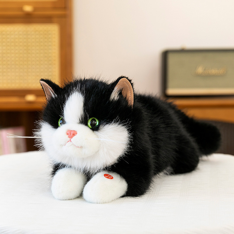 新款慵懒猫毛绒玩具仿真小猫玩偶抱枕会叫布偶猫公仔儿童女生礼物|undefined