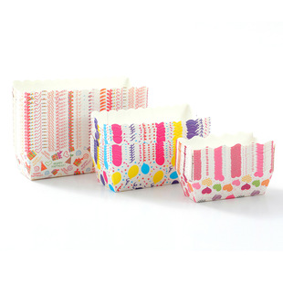 Disposable Thickeneded Rectangular Cupcake Baking Paper Tray Air Fryer Special High Temperature Resistant Machine Cup Paper Cup