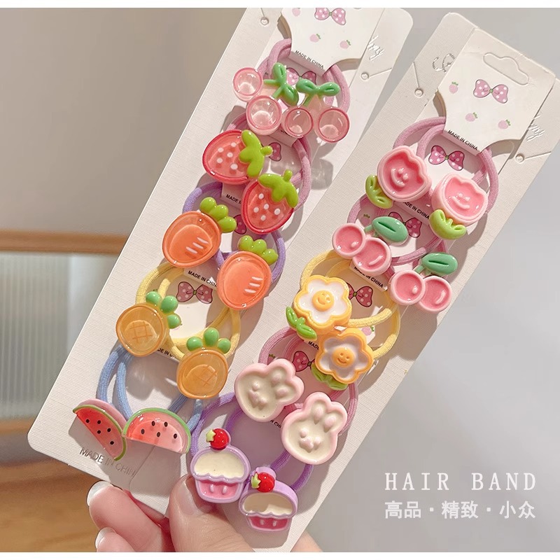 Wine Red Children's Hair Ties That Don'T Damage Hair, Girls' Hair Bands, Baby Hair Ties, Small Rubber Bands, Cute Cartoon Hair Ropes, Girls' Hair Accessories