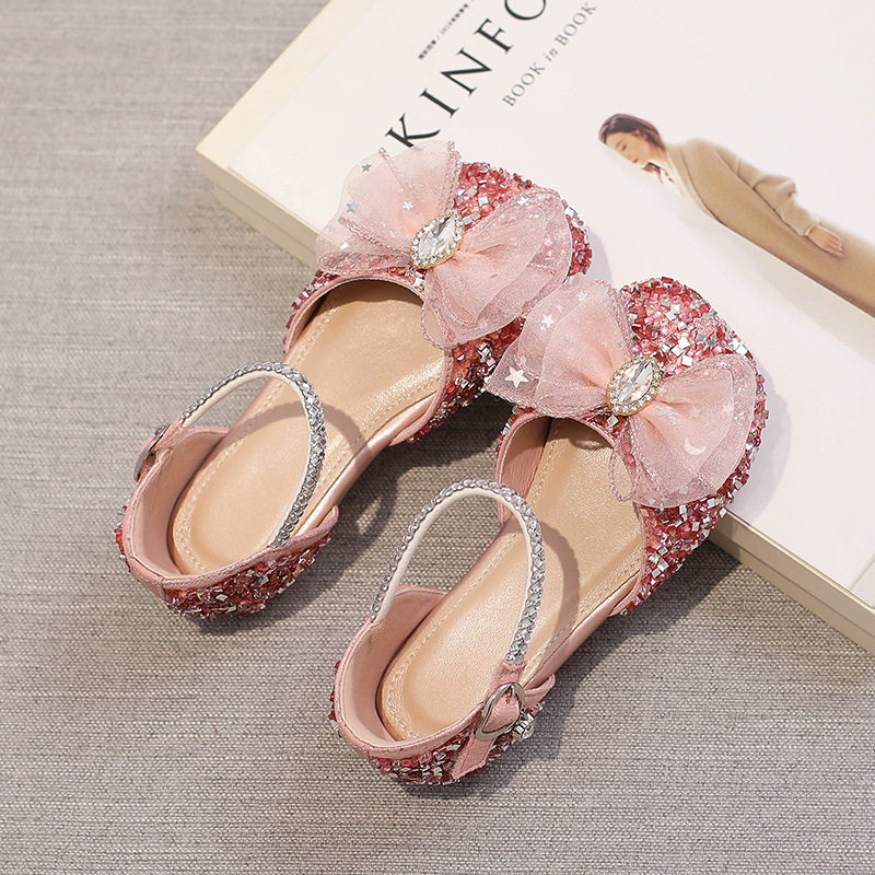 Princess Sandals 2026 Summer New Model Baby Elsa Girls' Fashionable Soft Sole Non-Slip Crystal Shoes for Children