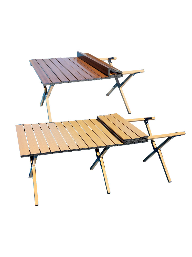 Mesa plegable al aire libre mesa de rollo de huevo de aleación de aluminio mesa y silla de camping portátil puesto mesa de picnic silla al por mayor