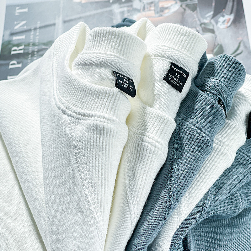 340g Textured Pure White Sweatshirt 2025 New Style Unisex Loose Thin Trendy Design Niche Spring Top 340g Textured Pure White Sweatshirt 2025 New Style Unisex Loose Thin Trendy Design Niche Spring Top