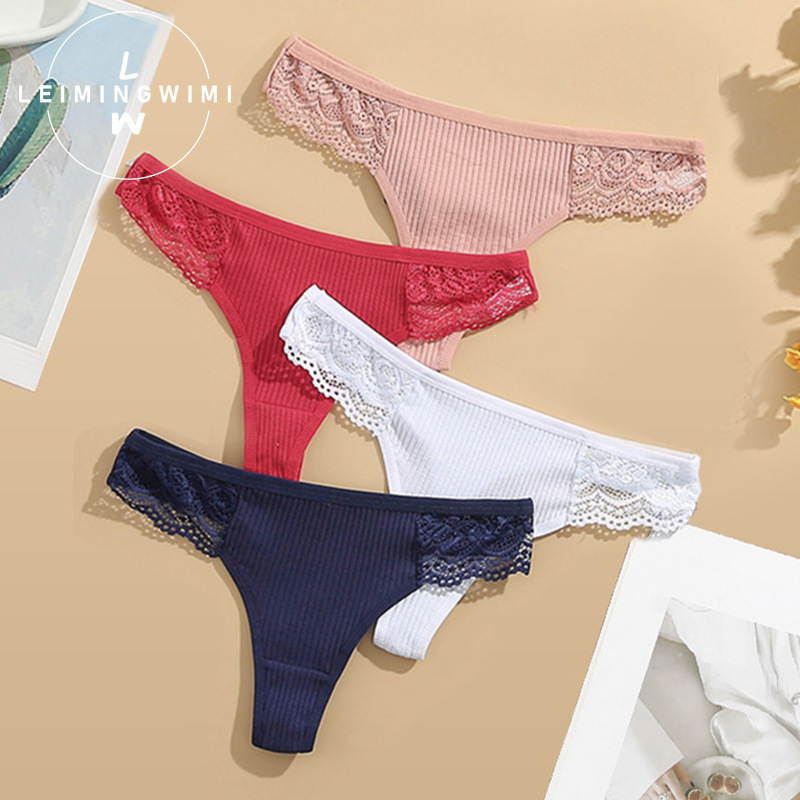 Women's sexy low waist women's cotton crotch underwear lace foreign trade women's thong women's cross-border hot wholesale