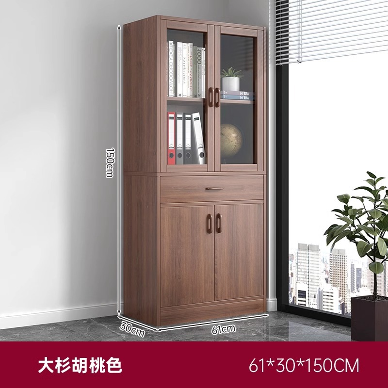 Estantes de madera maciza Estantes de piso sala de estar Oficina archivador contra la pared Gabinete de madera Gabinete de biblioteca doméstica