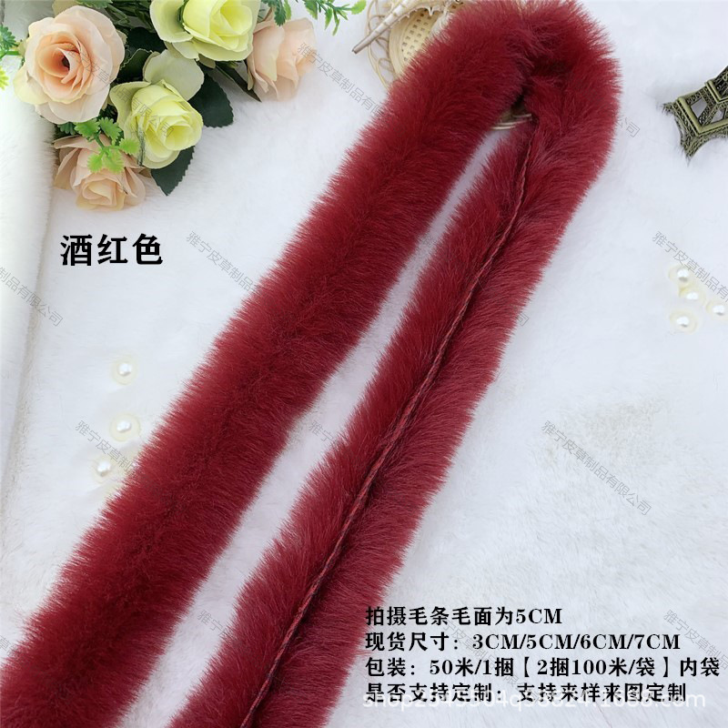 Tiras de piel sintética tipo conejo para decoración de ropa hanfu capas y accesorios textiles venta al por mayor